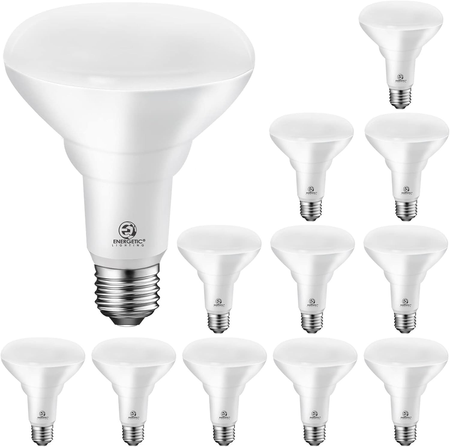 Energetic 12-Pack BR30 LED Recessed Light Bulb for Bright Spaces