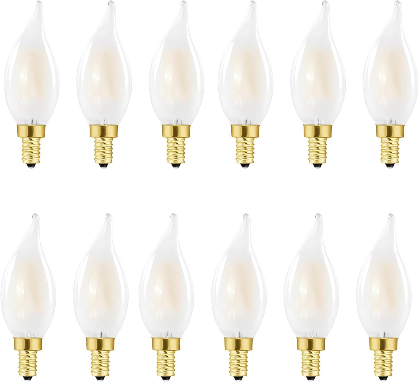 E12 Candelabra LED Bulb 40W - Frosted Chandelier Light Bulbs