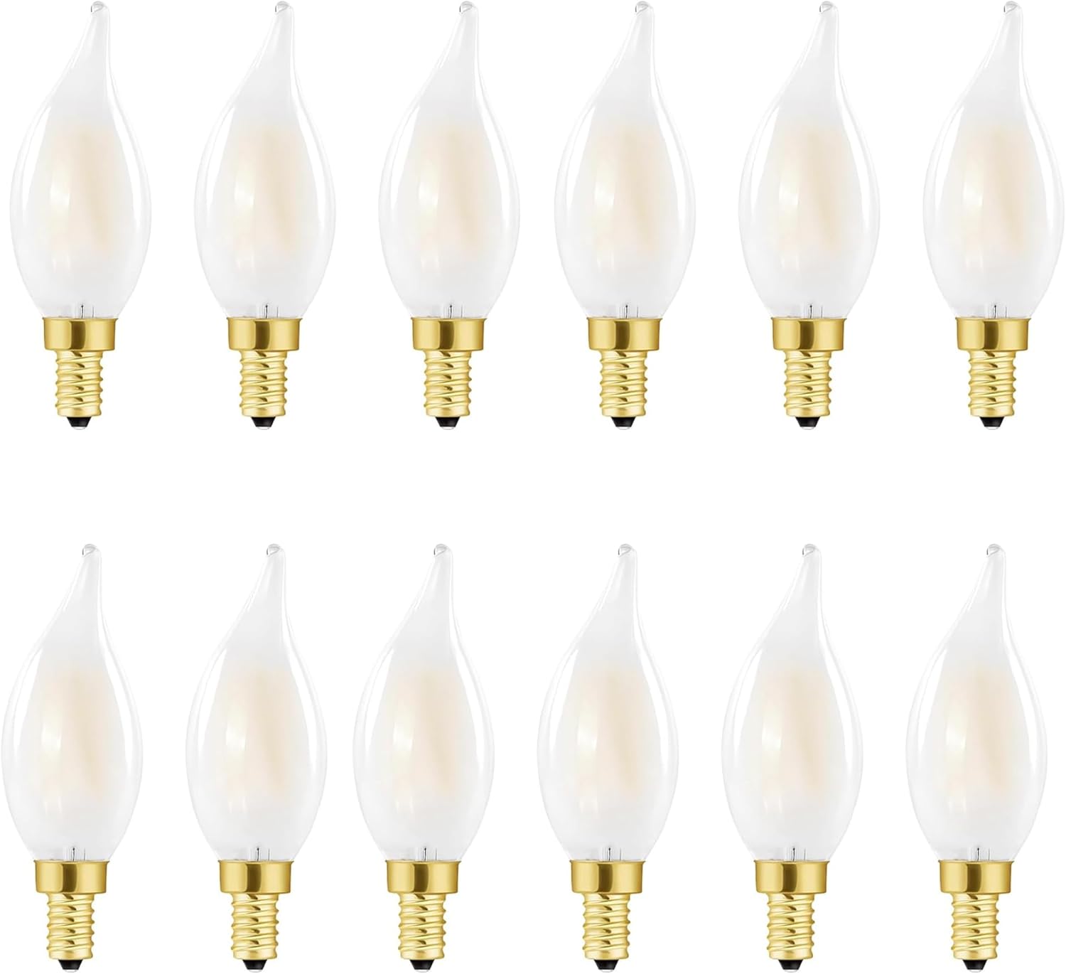 E12 Candelabra LED Bulb 40W - Frosted Chandelier Light Bulbs