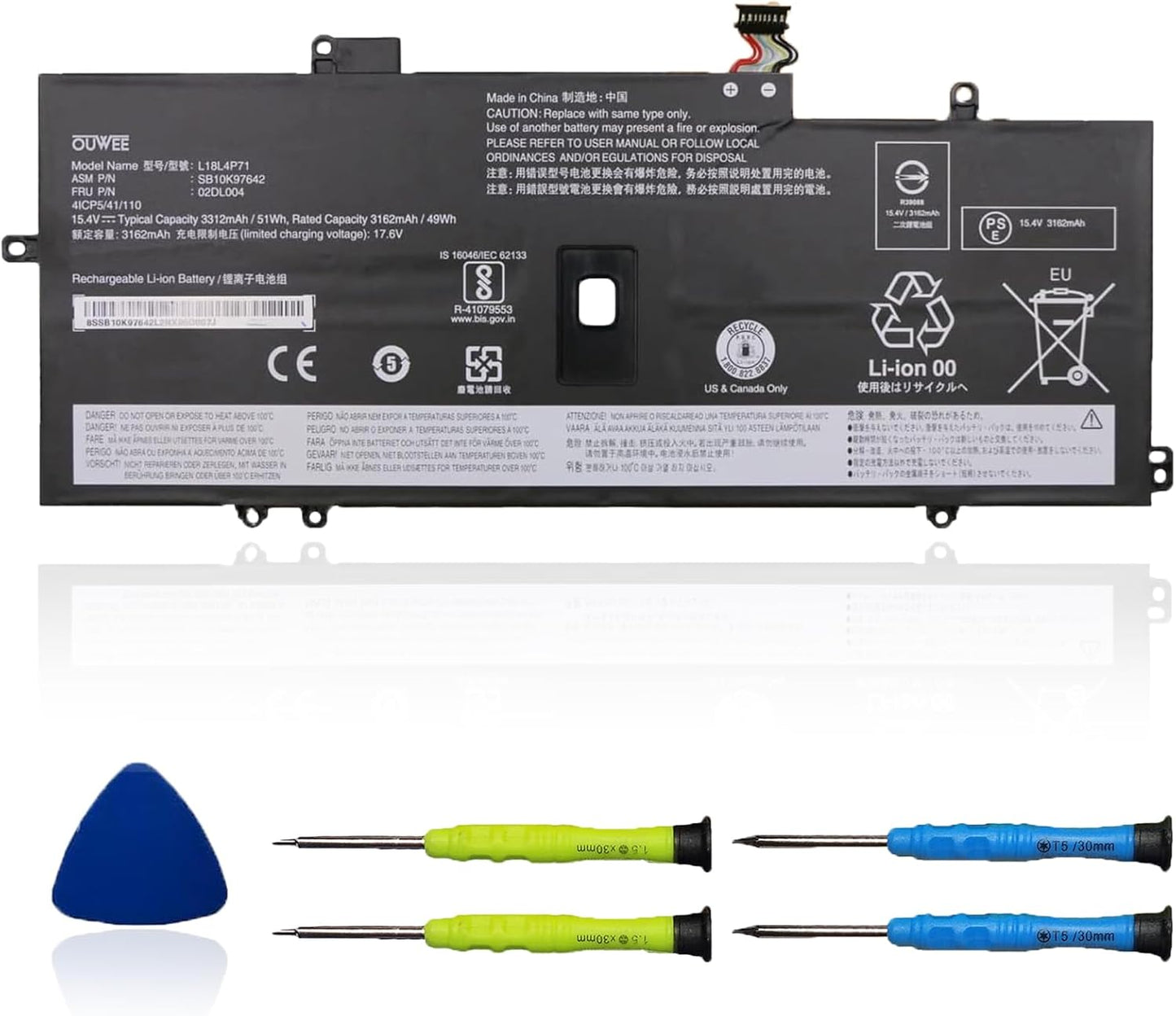 L18L4P71 Laptop Battery for Lenovo ThinkPad X1 Yoga & Carbon