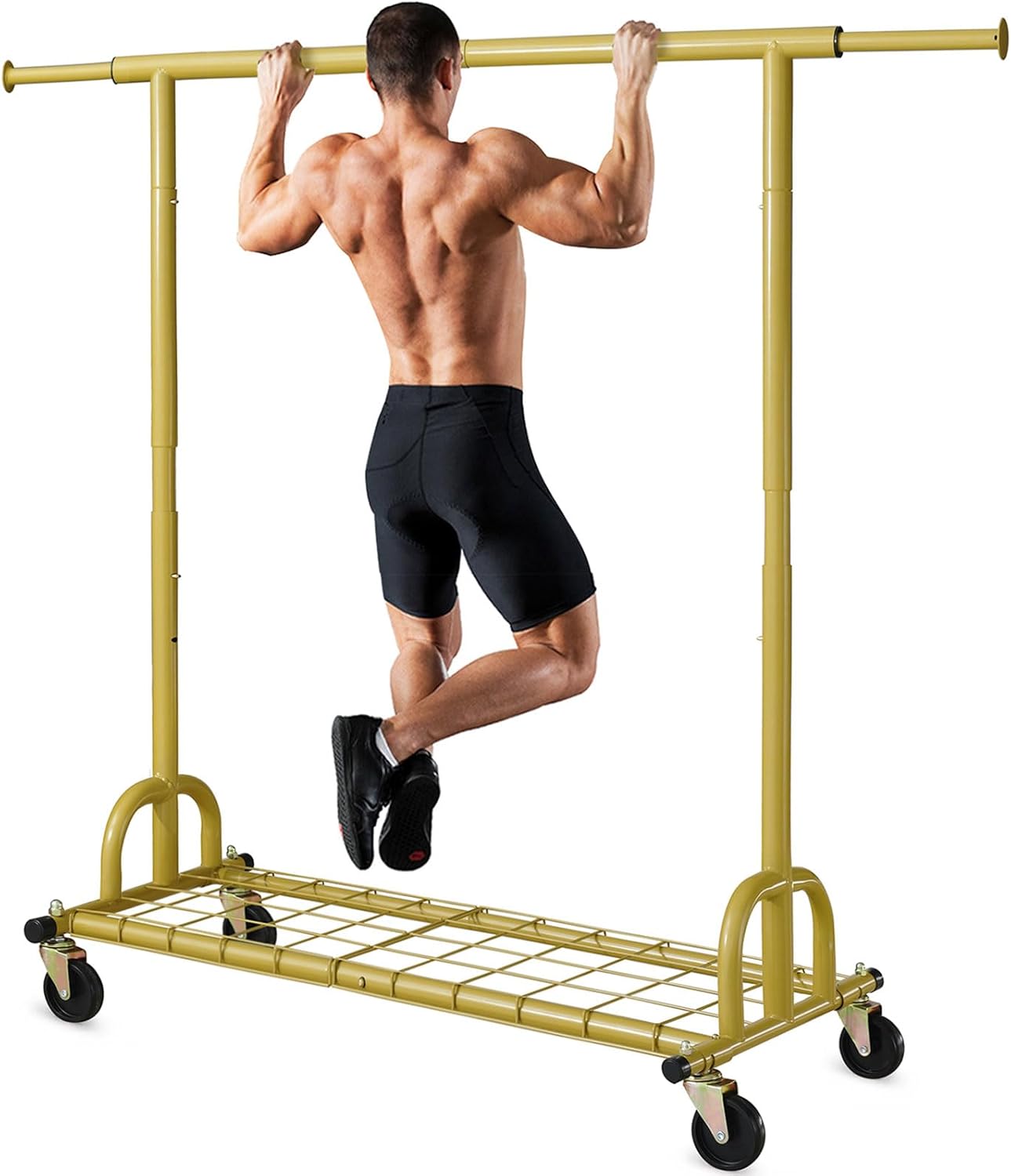 HOKEEPER Heavy Duty Gold Clothes Rack for Garment Storage