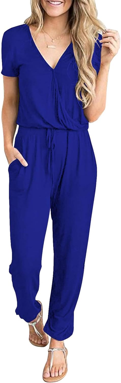 PRETTYGARDEN Summer Casual Jumpsuits for Women with Pockets