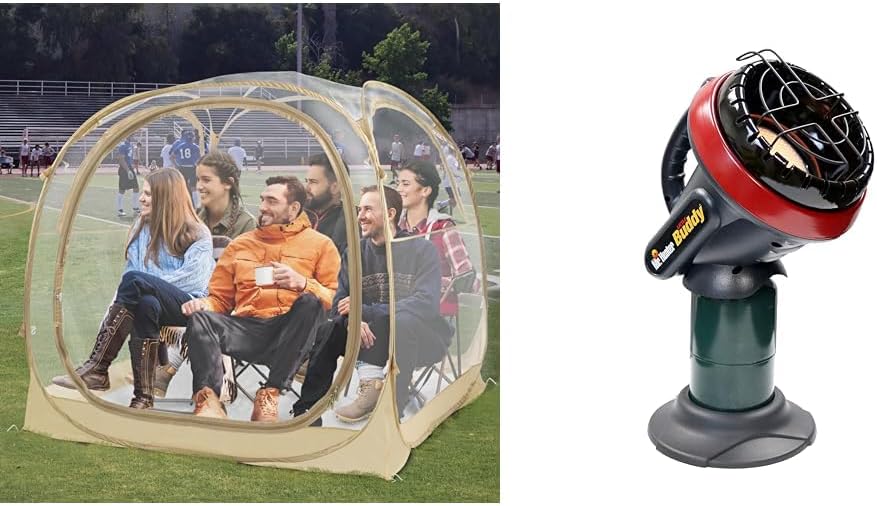 Stay Warm Anywhere: Portable Sports Tent with Propane Heater