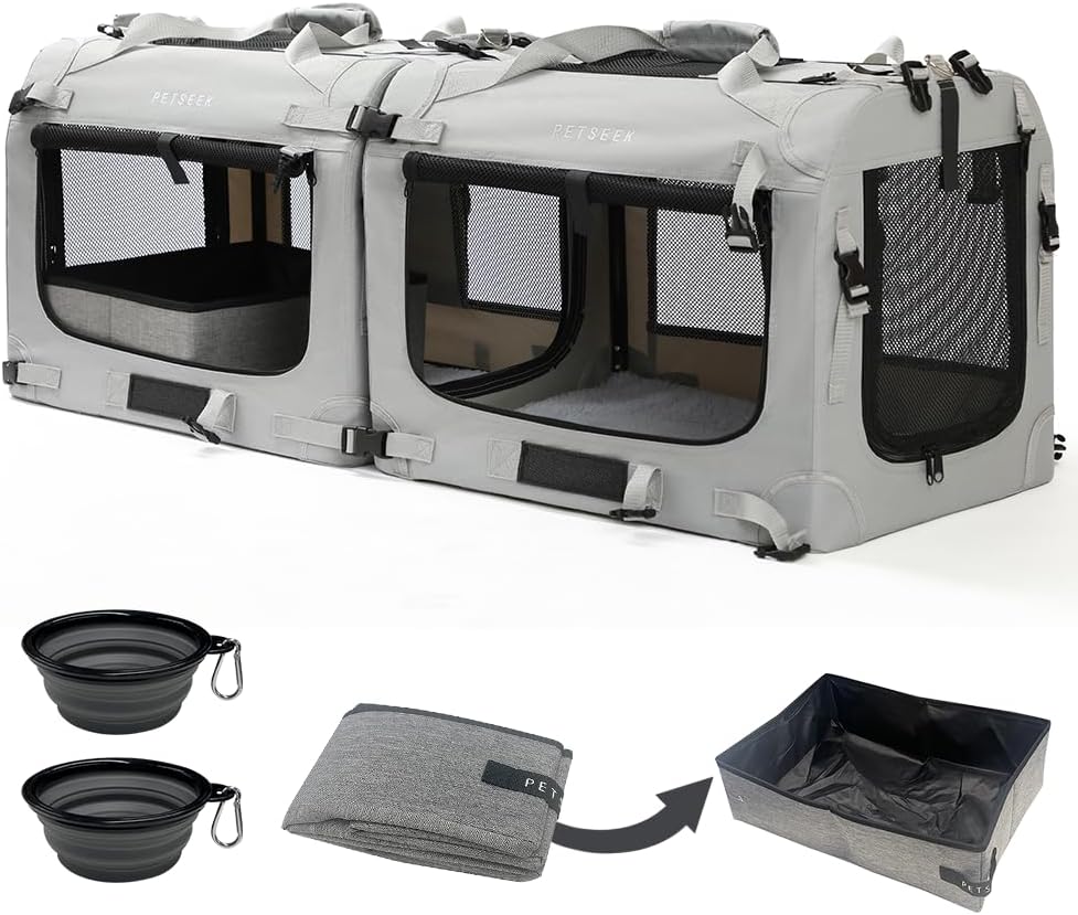 Extra Large Cat Carrier for Multiple Cats with Litter Box