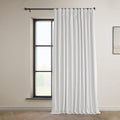 Pillow White Velvet Room Darkening Curtain Panel 100W x 84L
