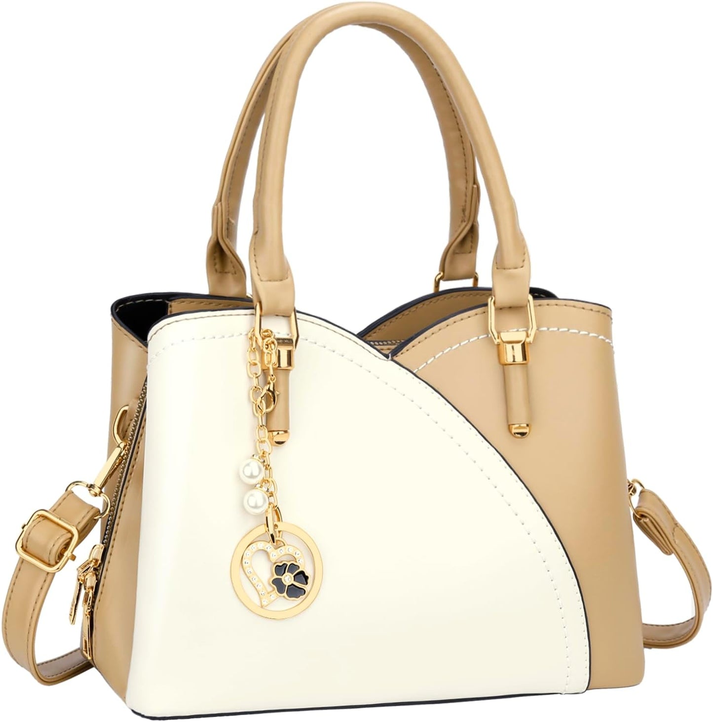 KKXIU Triple Compartments Handbags for Women Fashion Satchel