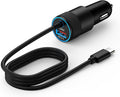 48W Fast Car Charger USB C for iPhone and Android - Dual Port Quick
