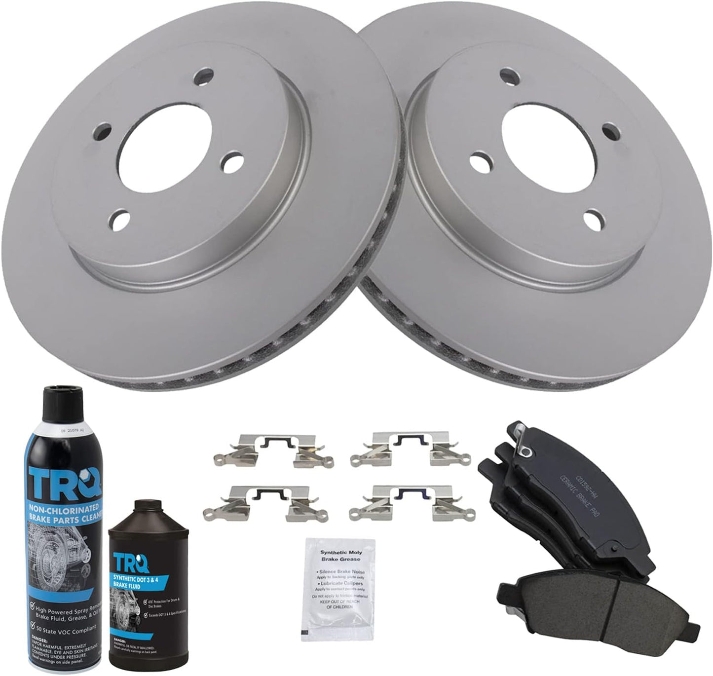 TRQ Front Brake Pad & Rotor Kit for 2012-2018 Nissan Versa