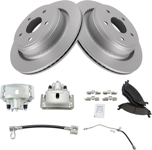 TRQ Rear Brake Pad & Rotor Kit for 2002-2004 Dodge Ram 1500