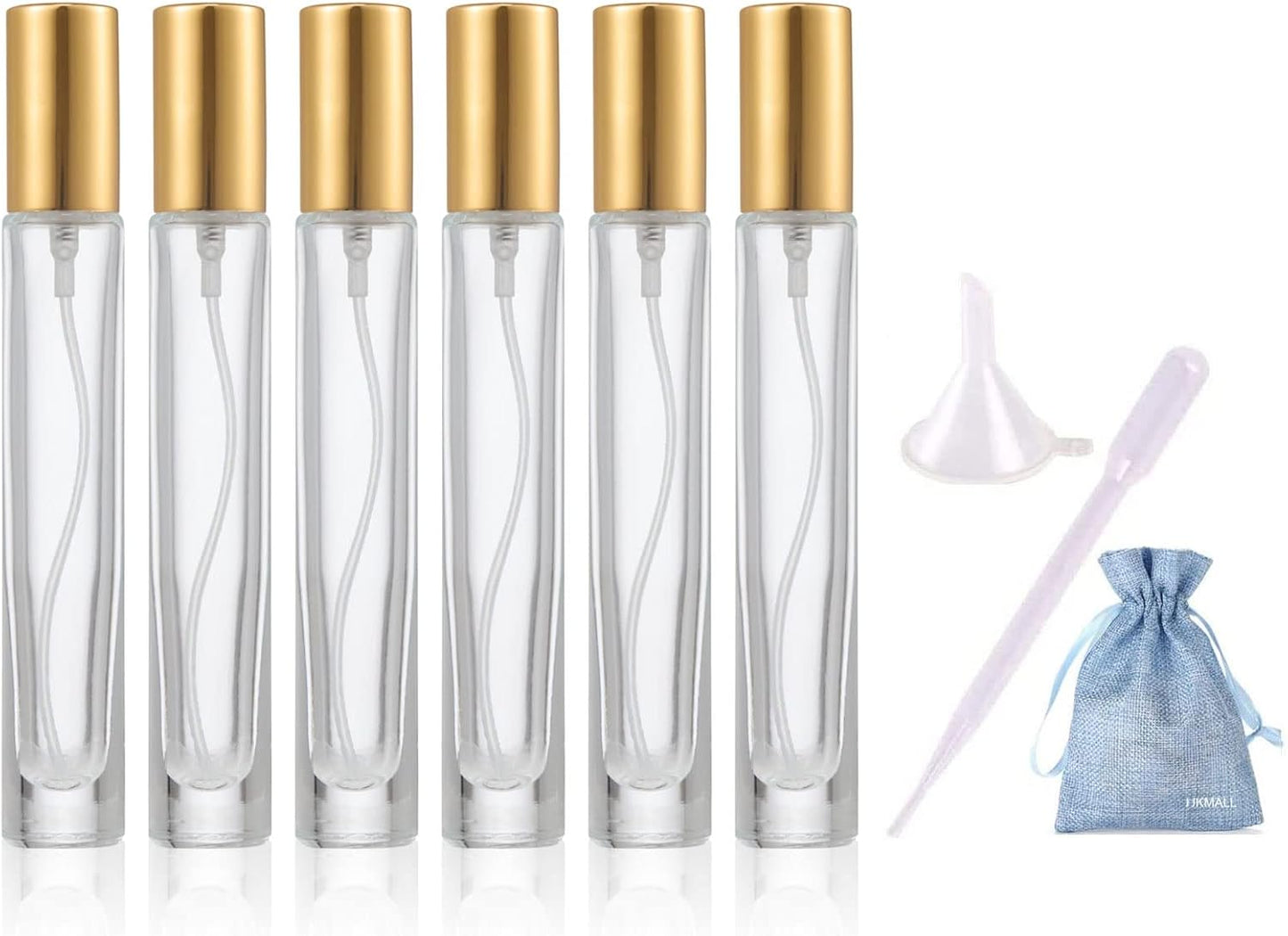 6 Thick Glass 10ml Spray Bottles - Hydrating Fine Mist Atomizers by JJKMALL