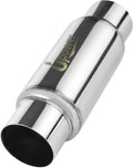 UPOWER 3 in Inlet & Outlet Exhaust Resonator 12 in Length - Polished