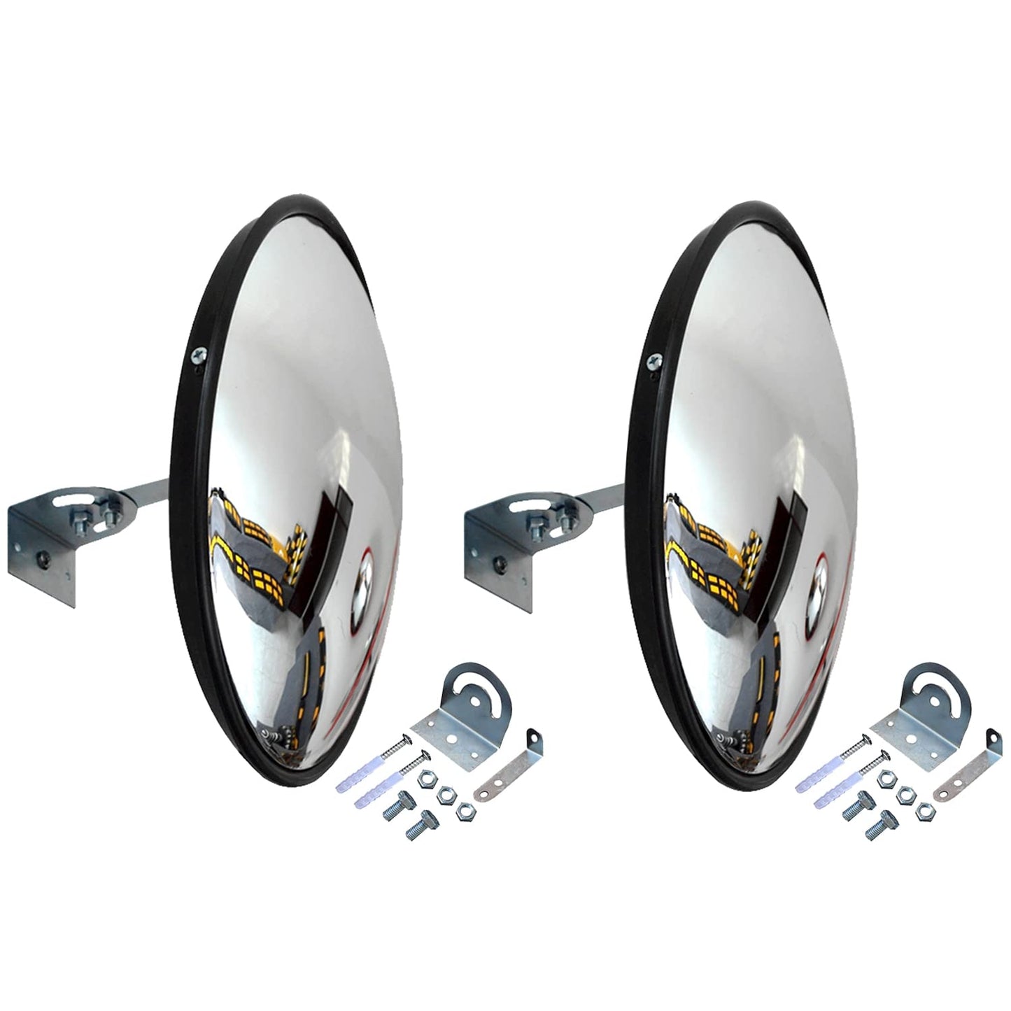 12 Inch Convex Security Mirror for Blind Spot Safety - 2 Pack