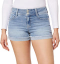 Womens Luscious Curvy Mid-Rise Denim Shorts - Insta Stretch Fit