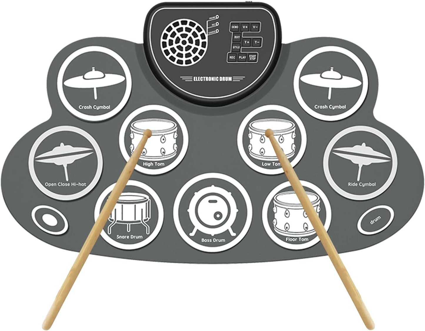 Electric Drum Set for Kids and Adults - Foldable Practice Kit