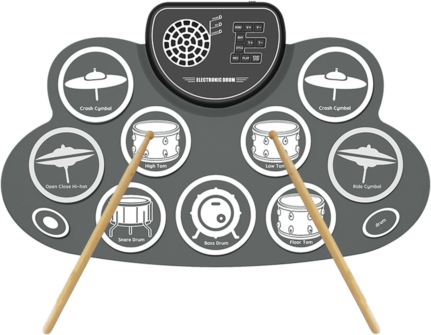 Electric Drum Set for Kids and Adults - Foldable Practice Kit