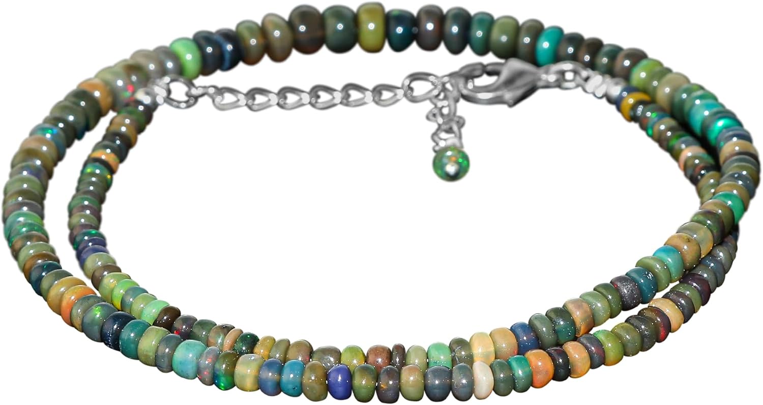 Natural Gemstone Beaded Choker Necklace for Women, Handmade