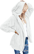 Womens Cardigan 2025 Oversized Fleece Hooded Open Front - Cozy Fit
