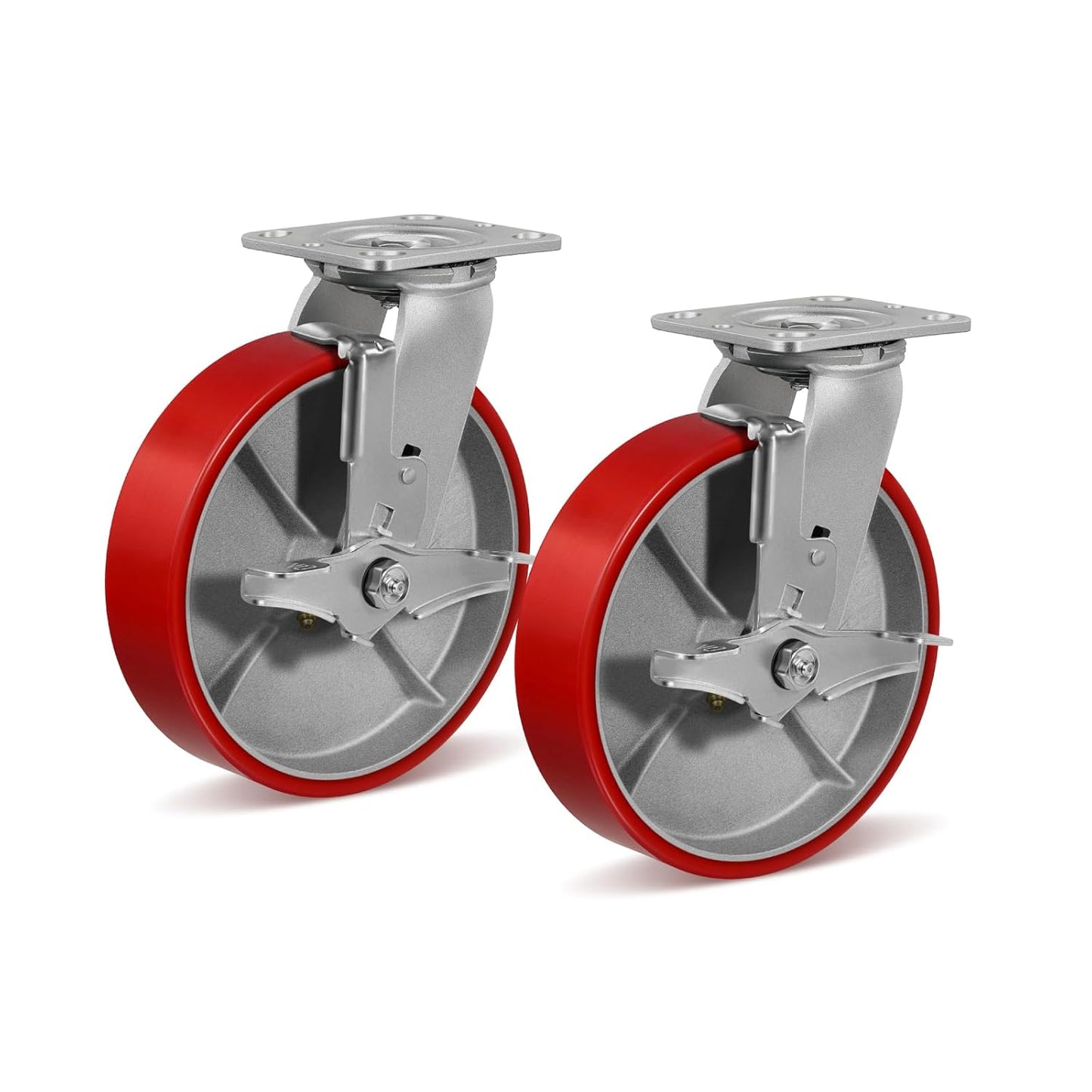 8in X 2in Heavy Duty Casters for Industrial Use with 1500 Lb Capacity