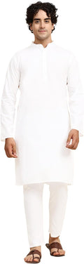 Men's Pure Cotton Kurta Pajama Set Mandarin Collar - Comfortable Daily