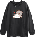 Cute Cat Graphic Hoodies Aesthetic Hooded Sweatshirts for Teen Girls