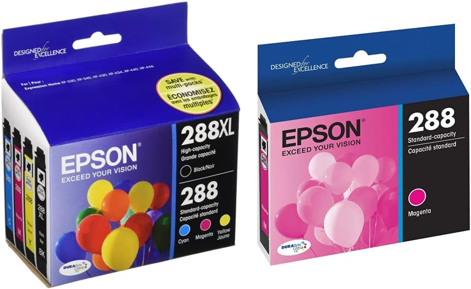 Epson 288 DURABrite Ultra Ink Cartridge Combo Pack for Quality Prints