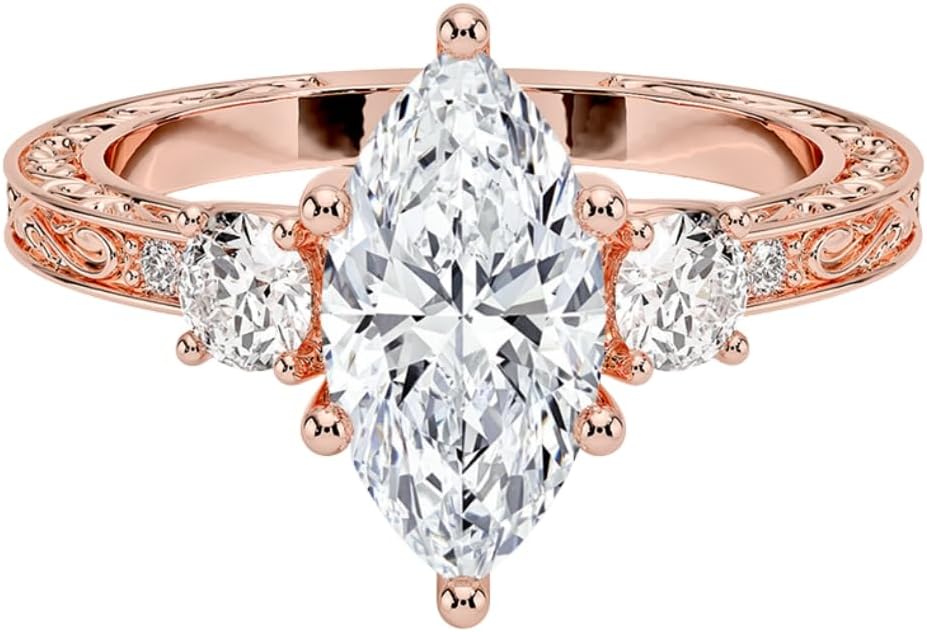 1-3 CT Moissanite Engagement Ring in Solid Gold & Silver