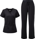 CozyFit Women's Scrubs - Soft Mock Wrap Top and Comfortable Pants