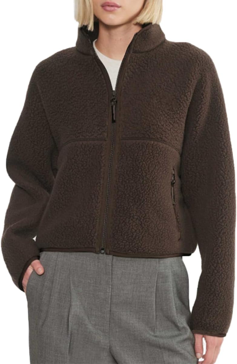 Fleece Jackets Women Casual Long Sleeve Sherpa Jacket Warm
