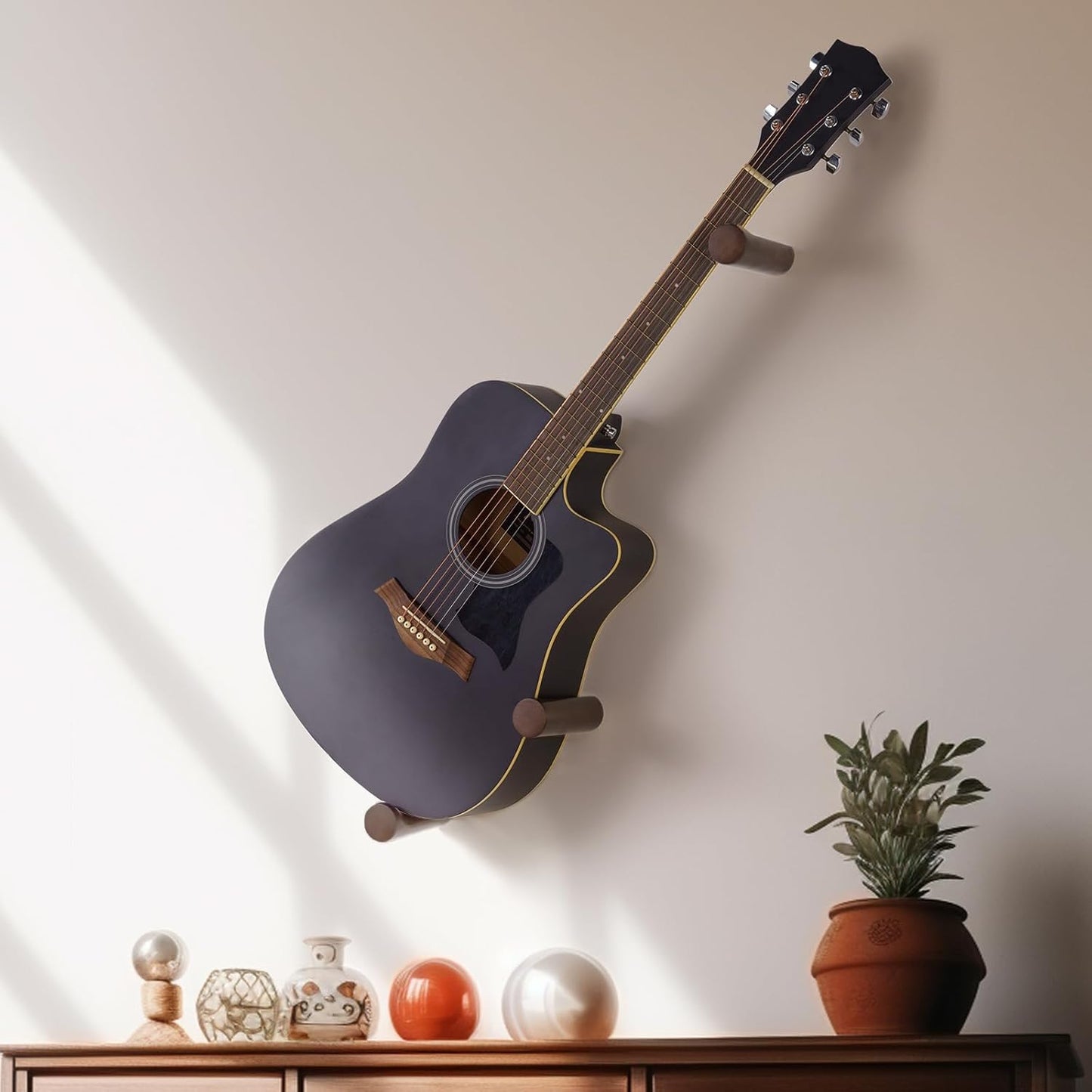 Dazzlife Brown Guitar Wall Hanger - Space-Saving!