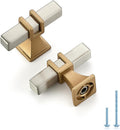 2 in Brushed Nickel & Gold Cabinet Handles 30 Pack - Modern Pulls