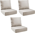 Outdoor Cushion Set for Patio Furniture 6in Thick - 3-Pack Beige