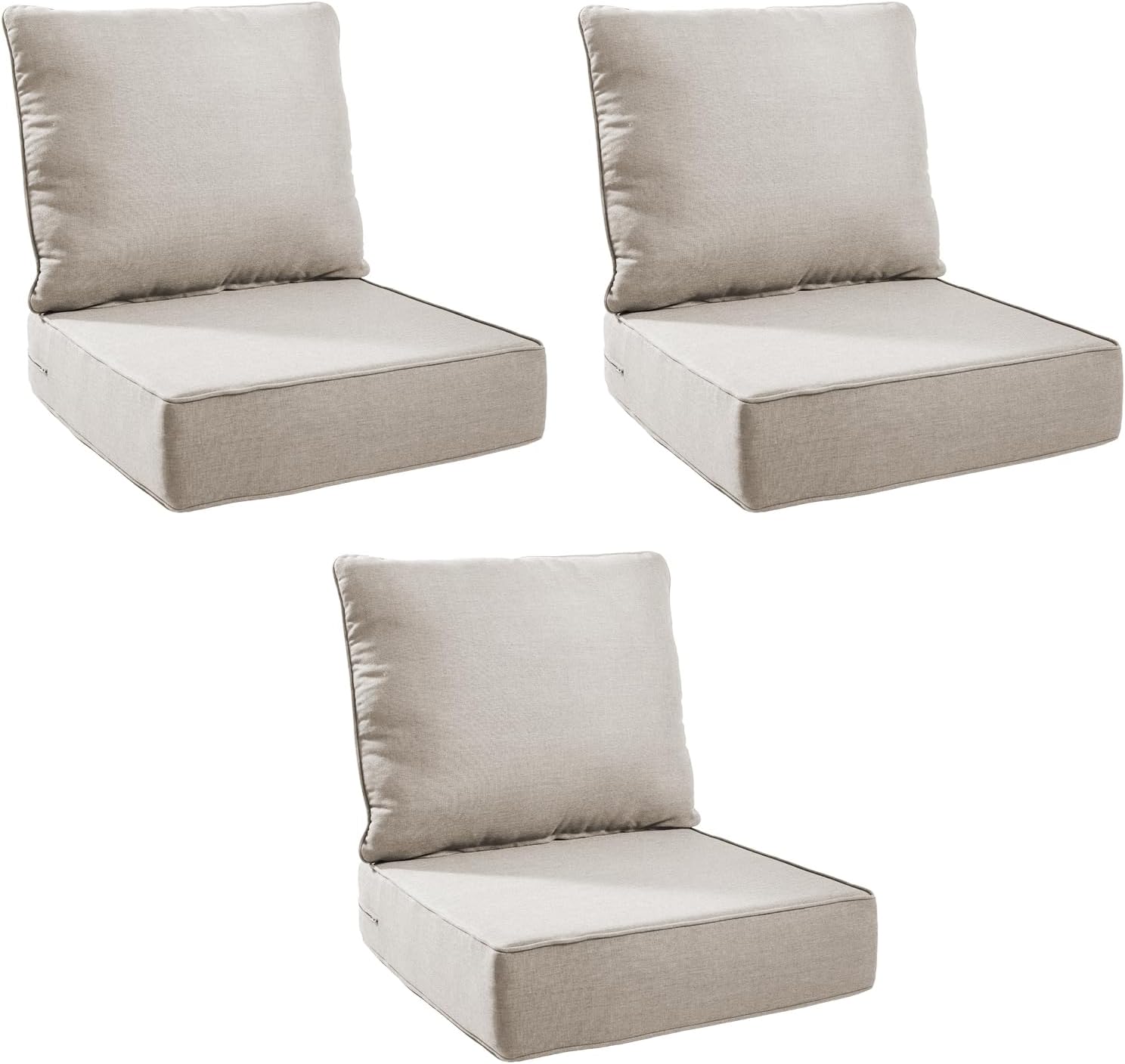 Outdoor Cushion Set for Patio Furniture - 6 Inch Thick Foam