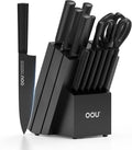 OOU Kitchen Knife Block Set - 15 Piece High Carbon Steel Set