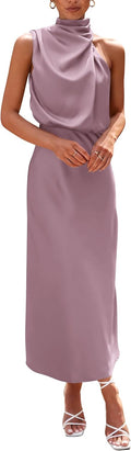 PRETTYGARDEN Women's Satin Maxi Dress - Elegant Summer