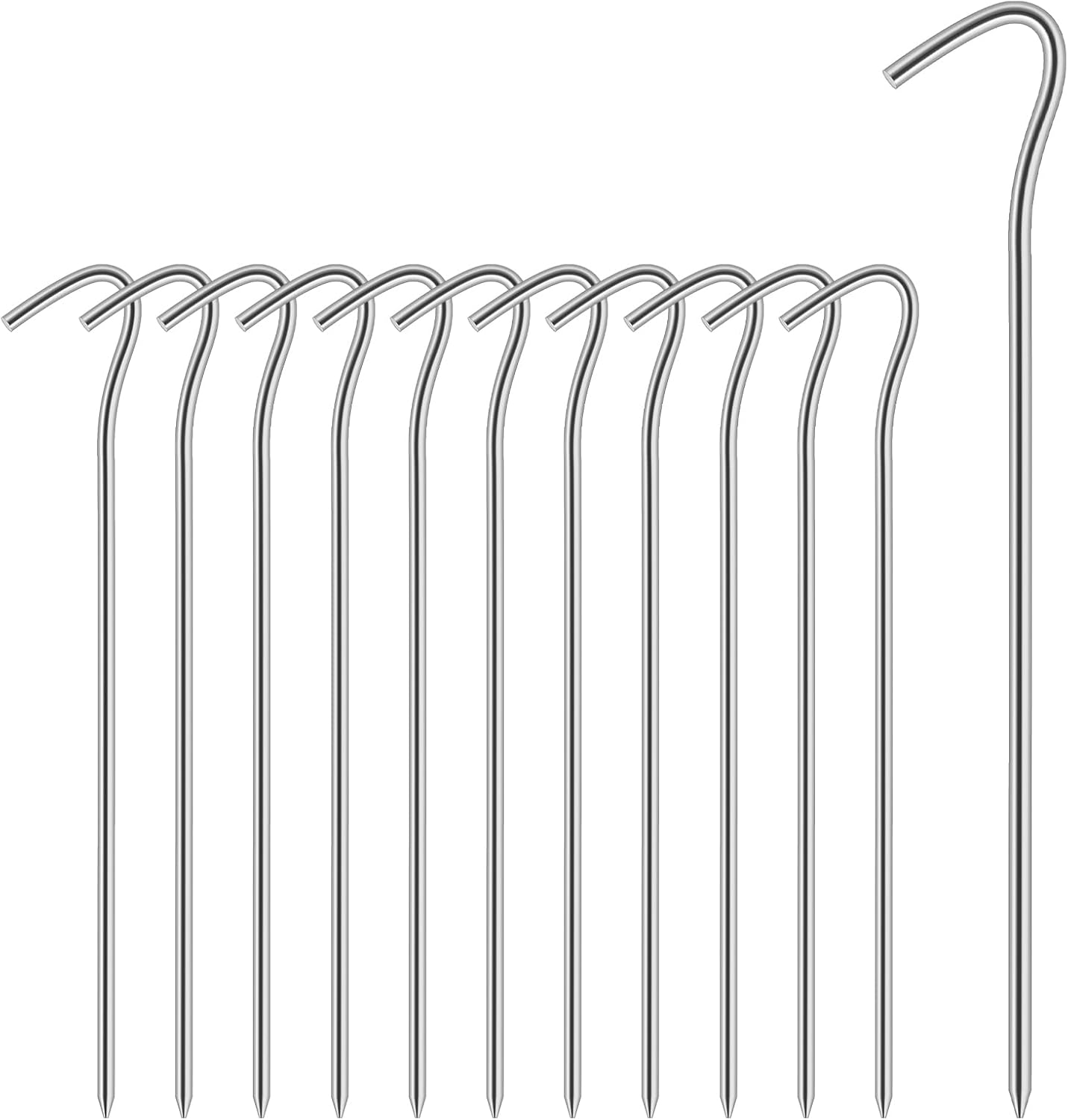 Heavy Duty Rust-Resistant Tent Stakes - 12 Pack