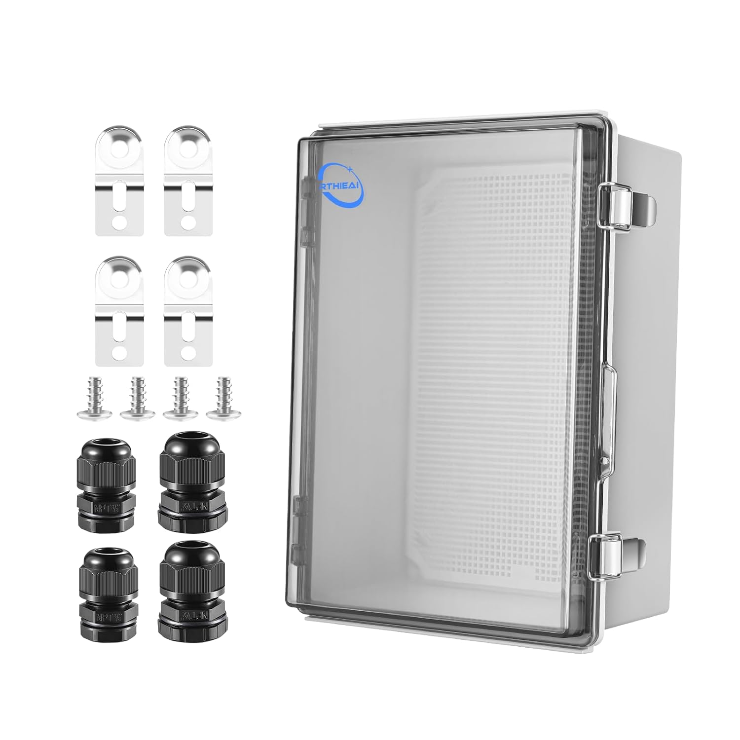 Waterproof Outdoor Junction Box with Hinged Cover and Brackets