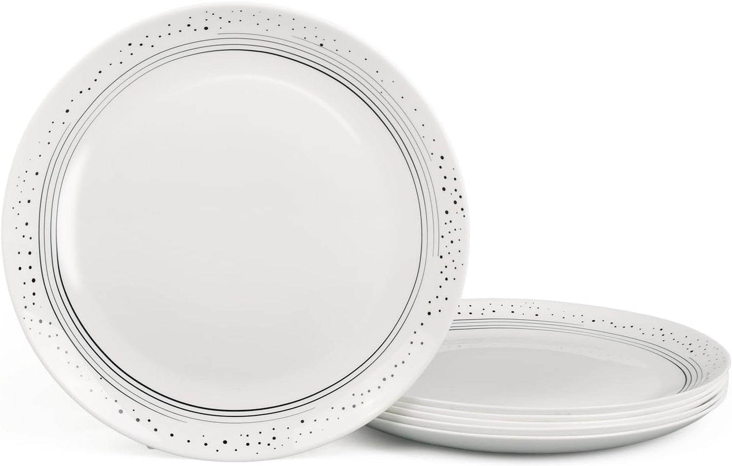 10.5 Inch Dinner Plate Set of 6 with Modern Speckled Design