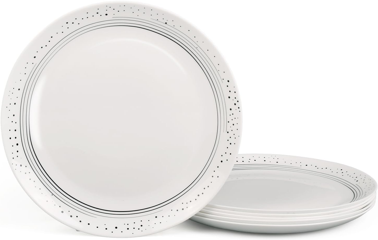 10.5 Inch Dinner Plate Set of 6 with Modern Speckled Design