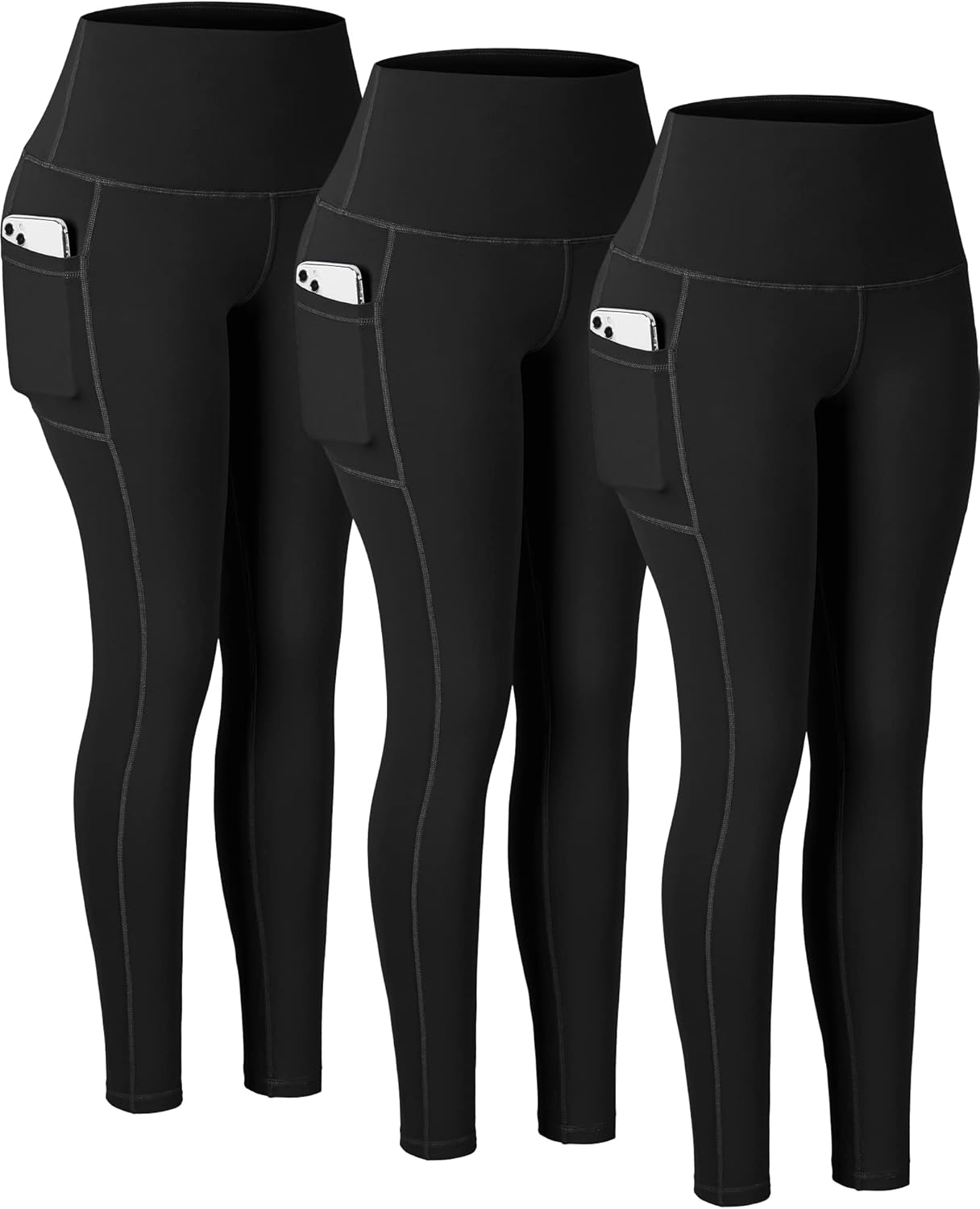 High Waisted Tummy Control Leggings with Pockets for Women