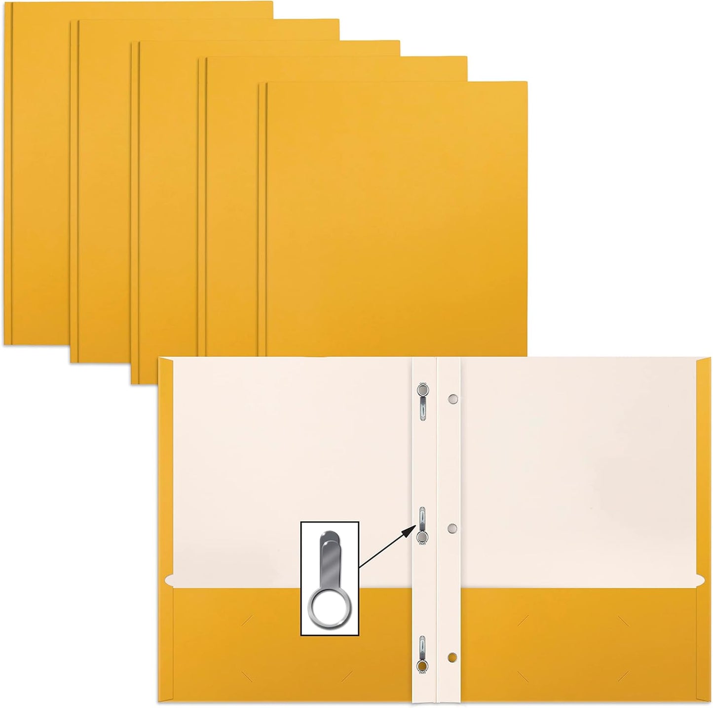 Organize Effortlessly with Dark Yellow 2 Pocket Folders!