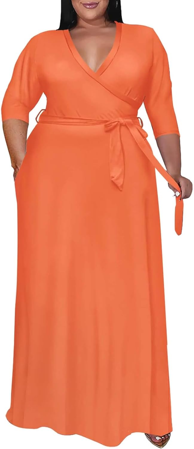Nmoder Plus Size Maxi Dress for Women - Floral Flowy Elegance