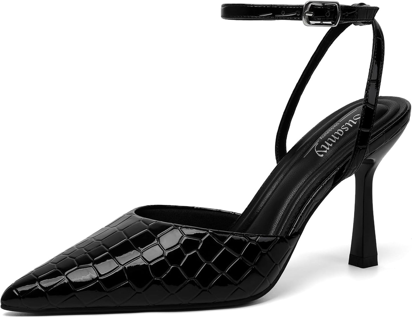 Susanny Heels for Women Stiletto Closed Pointed Toe Backless