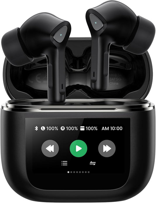 TWOSKY Touch Screen Wireless Earbuds: 50H Playtime & Deep Bass