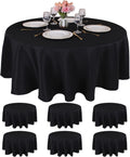 Kesfey 6 Packs Round Table Cloths 90 Inch Black for Events