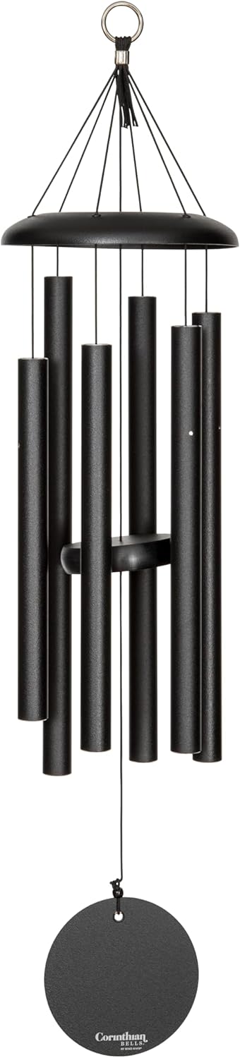 30 Inch Black Wind Chime for Outdoor Decor by Corinthian Bells