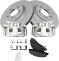TRQ Front Ceramic Brake Pad Coated Rotor & Caliper Kit - Complete