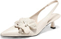 Womens Slingback Kitten Heels Closed Pointed Toe Pumps - Dress