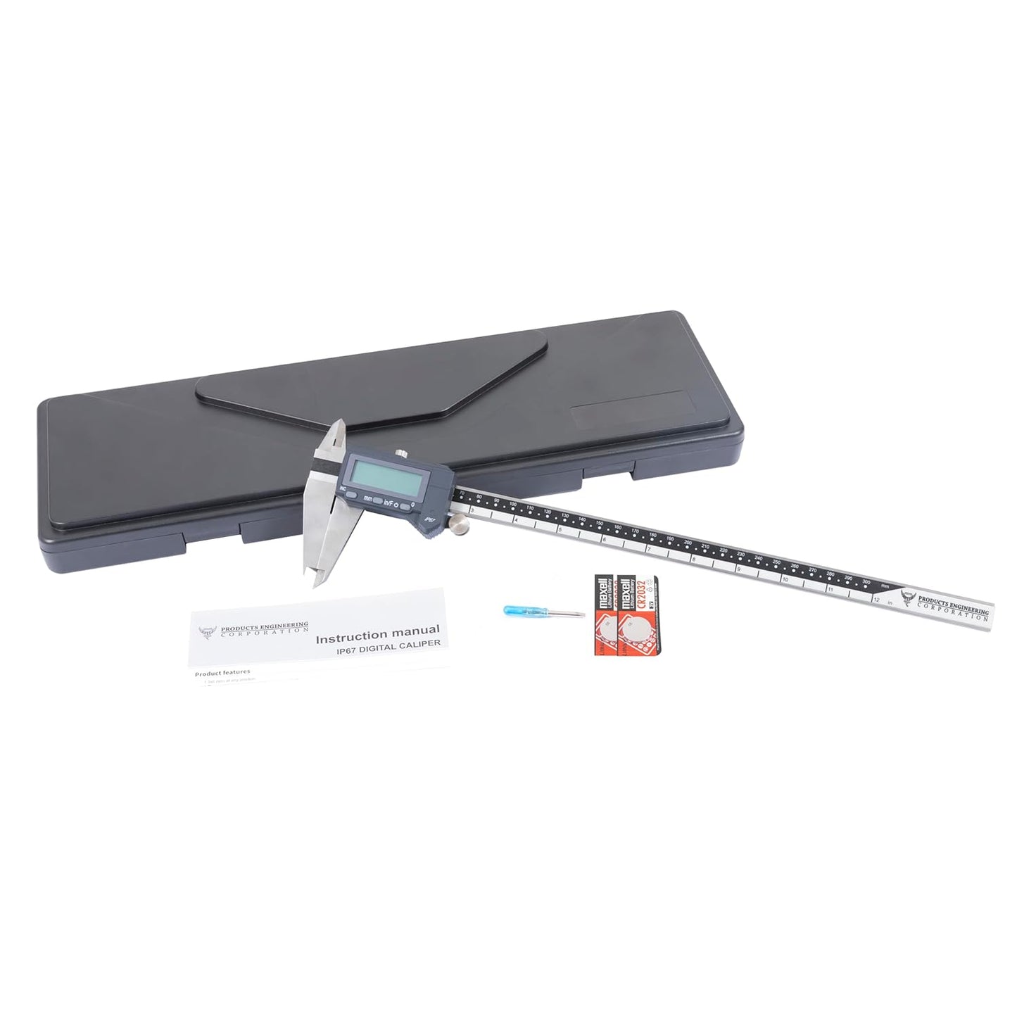 PEC Tools Digital Caliper: 12 Inch Stainless Steel Precision Tool