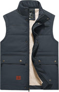Flygo Men's Winter Warm Outdoor Puffer Vest - Thick Fleece Lined