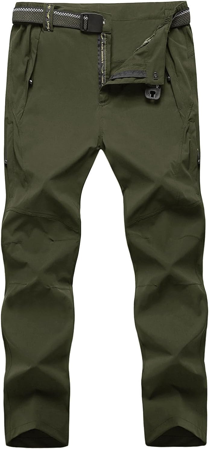 TBMPOY Men's Lightweight Hiking Pants with 5 Zip Pockets